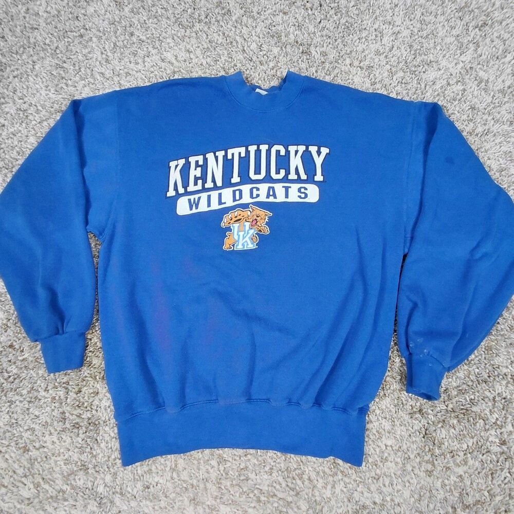 Vintage Kentucky Wildcats Crewneck Sweatshirt Mens Large Blue Delta Made In USA